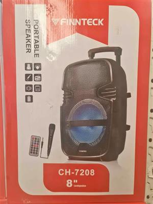 8" (35cm tall) Bluetooth Rechargeable Speaker with mic and remote,  New with warranty & FREE DELIVER