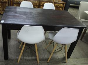 5 PIECE BROWN AND WHITE DINING ROOM SET S065010A