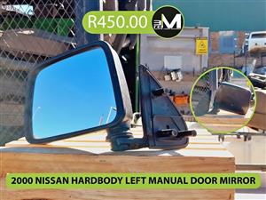 2000 NISSAN HARDBODY LEFT MANUAL DOOR MIRROR