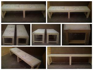 Patio bench Farmhouse series 1980 Extra width Raw