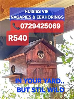 Huisies vir nagapies & eekhorings / Bushbaby & Tree-squirrel homes