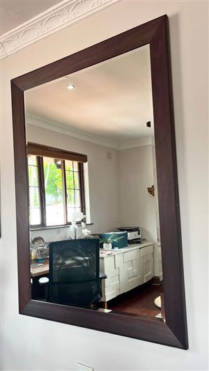 Enormous wood framed mirror