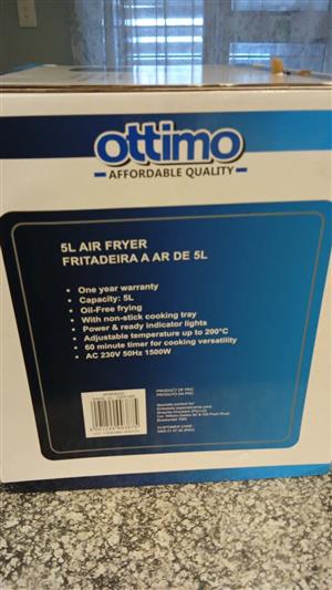 Ottimo Air Fryer  brand new unopened box   5 LITRE CAPACITY