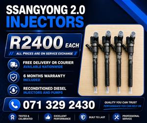 SSANGYONG 2.0 INJECTORS FOR SALE WITH WARRANTY 