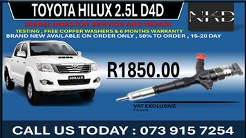 Toyota Hilux 2.5L Diesel Injectors 