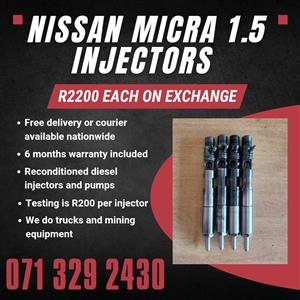 NISSAN MICRA 1.5 INJECTORS FOR SALE WITH WARRANTY 