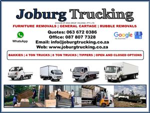 Bakkies and Trucks for Hire - Furniture Removals