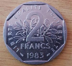 1983 France 2 Francs Nickel  - Coin 