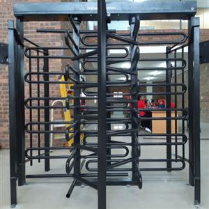 Max 4 Double Full Height Turnstile + Biometrics & Powder Coated  