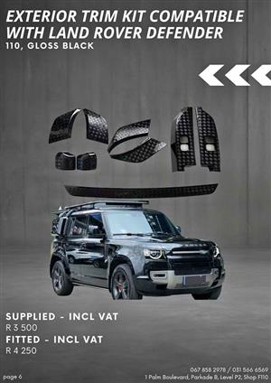 Exterior Trim Kit compatible with Land Rover Defender - Fitted