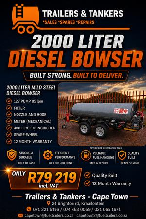 2000 Liter Mild Steel Diesel Bowser