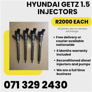 HYINDAI GETZ 1.5 INJECTORS FOR SALE WITH WARRANTY INCLUDED 
