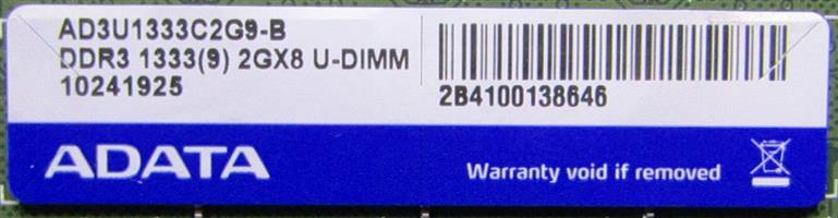 2GB DDR3 ADATA RAM Module