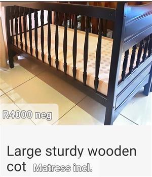 Wooden baby cot