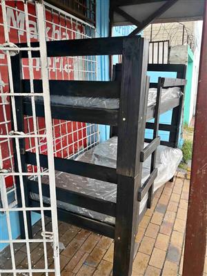 Black double Bunk with 2 singles foam mattresses