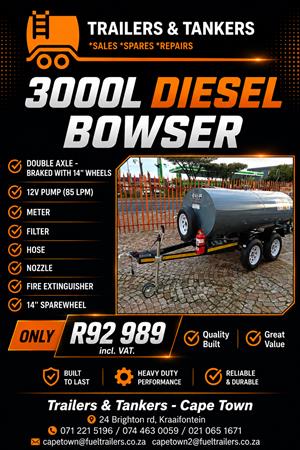 3000 liter mild steel diesel bowser