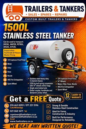 1500l Fuel Trailer/ mini tanker/ Petrol bowser