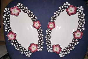 St. Etienne Porcelain oval trays x2