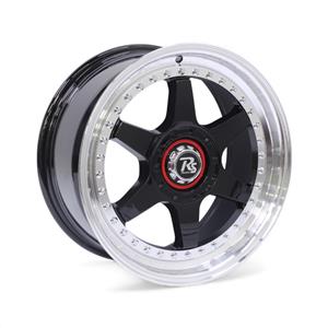 17″ EWT Chevy 4/100 & 4/108 Gloss Black Polish Lip With Rivets Alloy Wheels