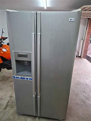 Silver LG Premium EZ Digital Side-by-Side Refrigerator with Water Dispenser