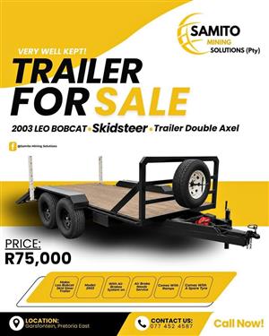 2003 Leo Bobcat Skidsteer Trailer Double Axle