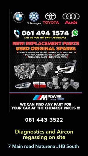 VW ,AUDI,TOYOTA,BMW SPARES  NEW AND USED spares   Replacement and original 
