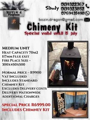 Closed combustion fireplaces