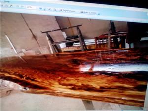 Epoxy Table /  Maranti Wood / 2.5m long X 1.3 X 7 cm Thick /  3 Layers Epoxy /