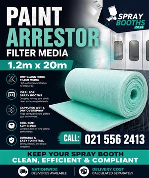 PAINT ARRESTOR FILTER MEDIA – 1.2m x 20m