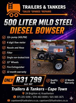  Mild Steel Diesel bowser 500 LITER