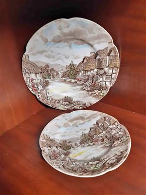 Vintage Johnson Bros Old English Countryside Dinner Plate and side plate made of Ironstone
