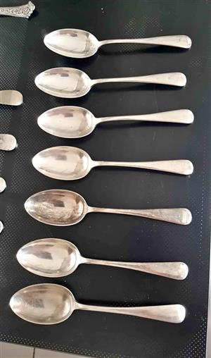 7 x antique desert spoons.  
