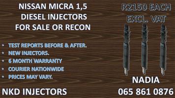 DIESEL INJECTORS FOR SALE FOR NISSAN MICRA 1.5 WITH WARRANTY