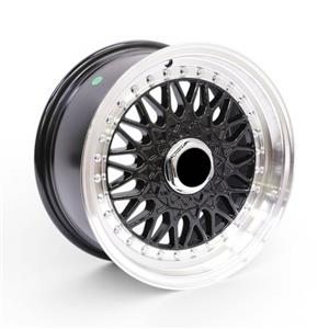 15″ KS031 4/100 & 4/108 Black Machine Lip Alloy Wheels