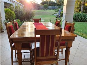 Restored 1920s Oak Dining Table and Chairs