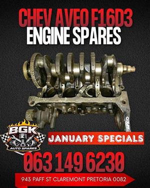 Chev Aveo F16D3 engine spares