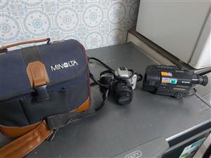 Camera Minolta and video camera Sony 
