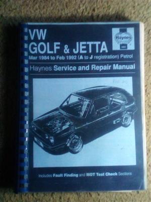 Repair Manual for Golf & Jetta .