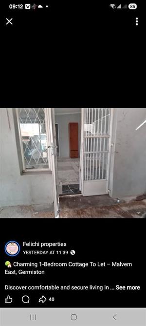  Charming 1-Bedroom Cottage To Let – Malvern East, Germiston