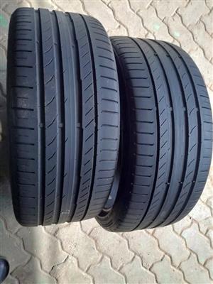 Pair of 225/35/18 continental tyres for sell with about 80% threads