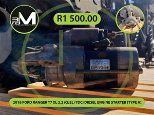 2016 FORD RANGER T7 XL 2.2 (QJ2L) TDCi DIESEL ENGINE STARTER [TYPE A]