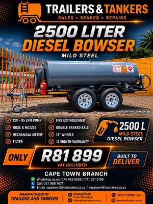 2500 LITER MILD STEEL DIESEL BOWSER