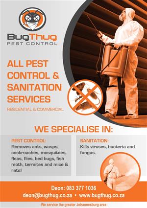 Suffering from pests contact Bug Thug Pest Cotrol
