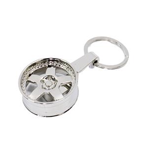 Chrome & Silver Alloy Wheel Keyring