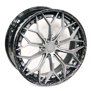 21″ SKAR SKF-09 5/114 Gunmetal with Carbon Fibre Lip Forged Alloy Wheels