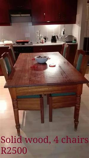 R 2 500 For Sale Solid Wood 4 Seater Kitchen Dining Set Porterville Western Cape R 2 500 For Sale Solid Wood 4 Seater Kitchen Dining Set Porterville Western Cape