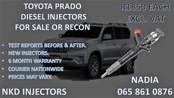 TOYOTA PRADO DIESEL INJECTORS FOR SALE.REBUILT AND TESTED