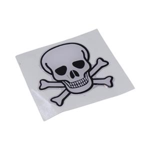 Cross Skull White 3D Gel Dome Sticker