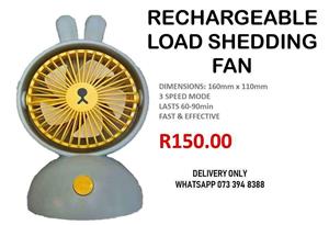 Rechargeable Load Shedding Fans