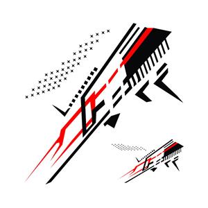 Vinyl Door Livery Sticker Kit for Volkswagen - 2 tone Techno Design